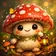 Colorful abstract character avatar with expressive features and vibrant patterns for profile picture.
